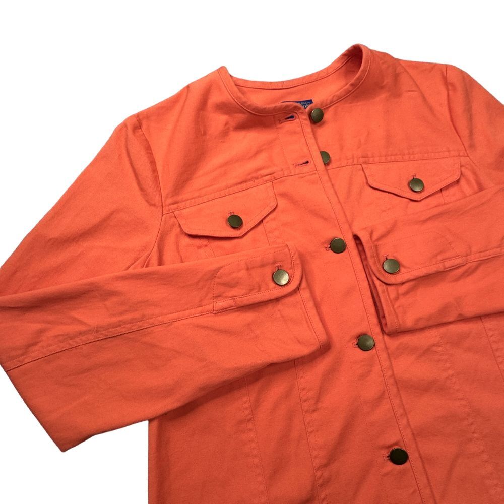 Pendleton Jacket‎ Women's Size Medium Orange Butt… - image 2